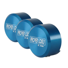 Proven Industries Puck Lock Set 400XL front view in blue for trailer security