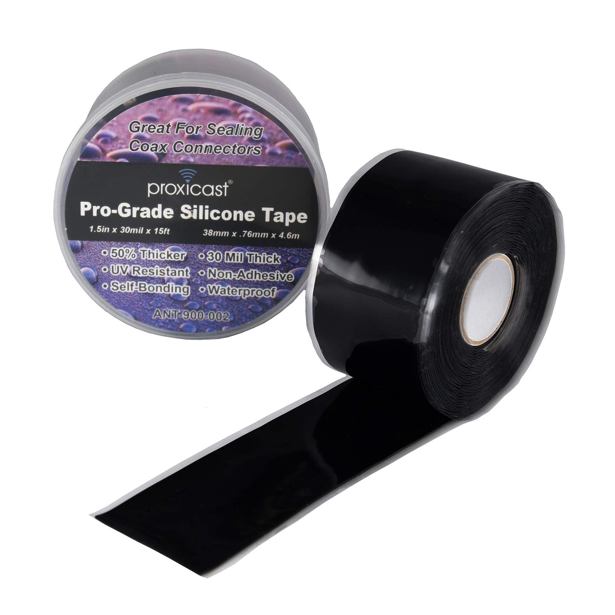 Proxicast Pro-Grade tape applied on an exterior wrap to protect a weather-exposed connection