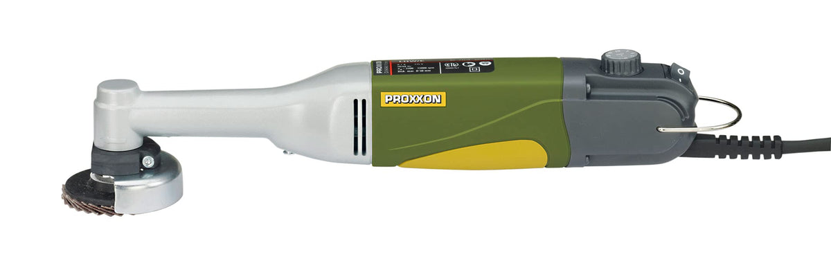 Proxxon 38544 Longneck LW/E grinder front view for tight spaces.
