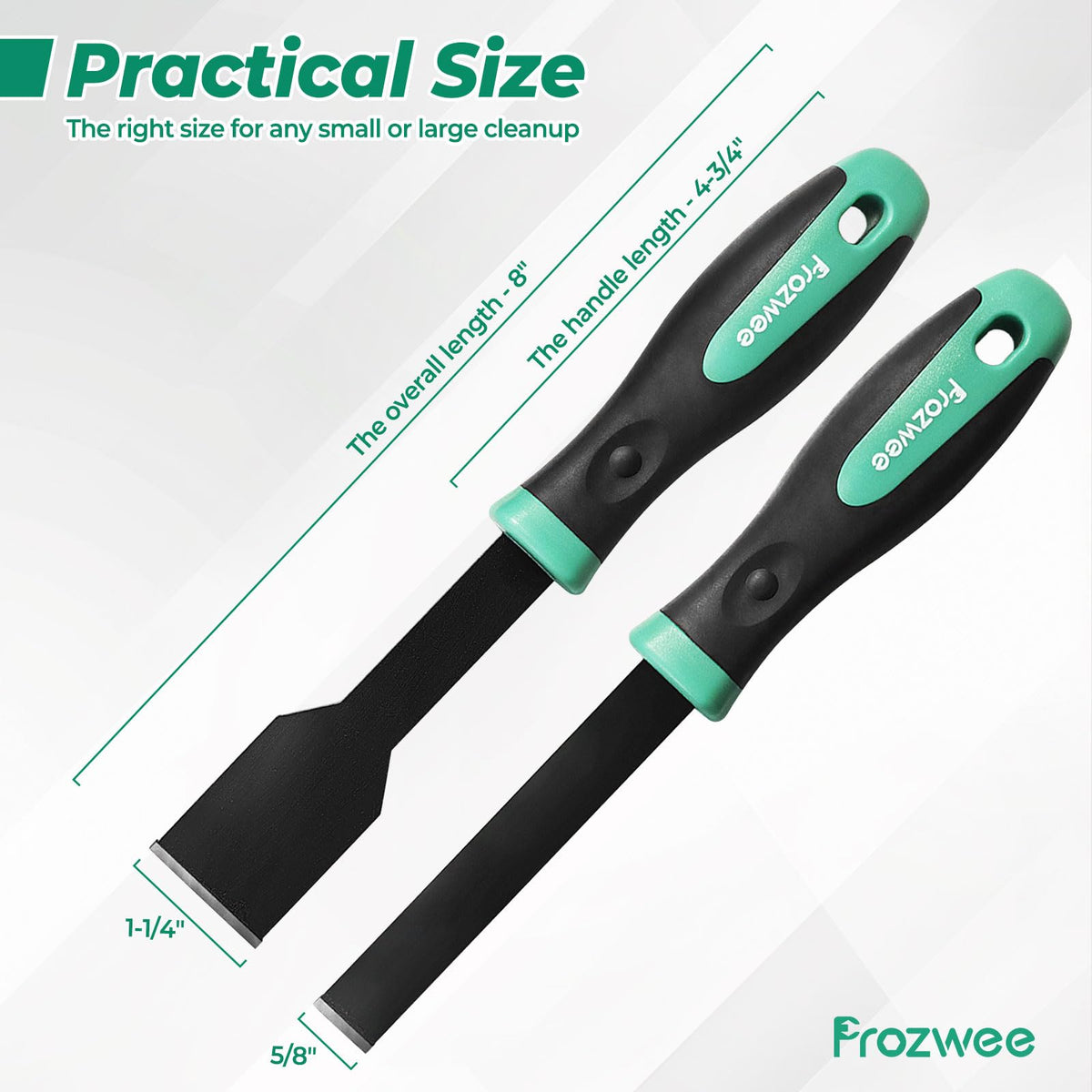 Comfortable rubber handle provides non-slip grip during use