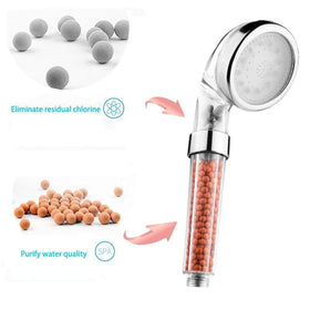 PRUGNA high-pressure filter shower delivers strong spray while filtering.