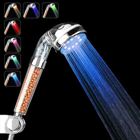 PRUGNA LED shower head with 7-color cycle for ambient lighting.