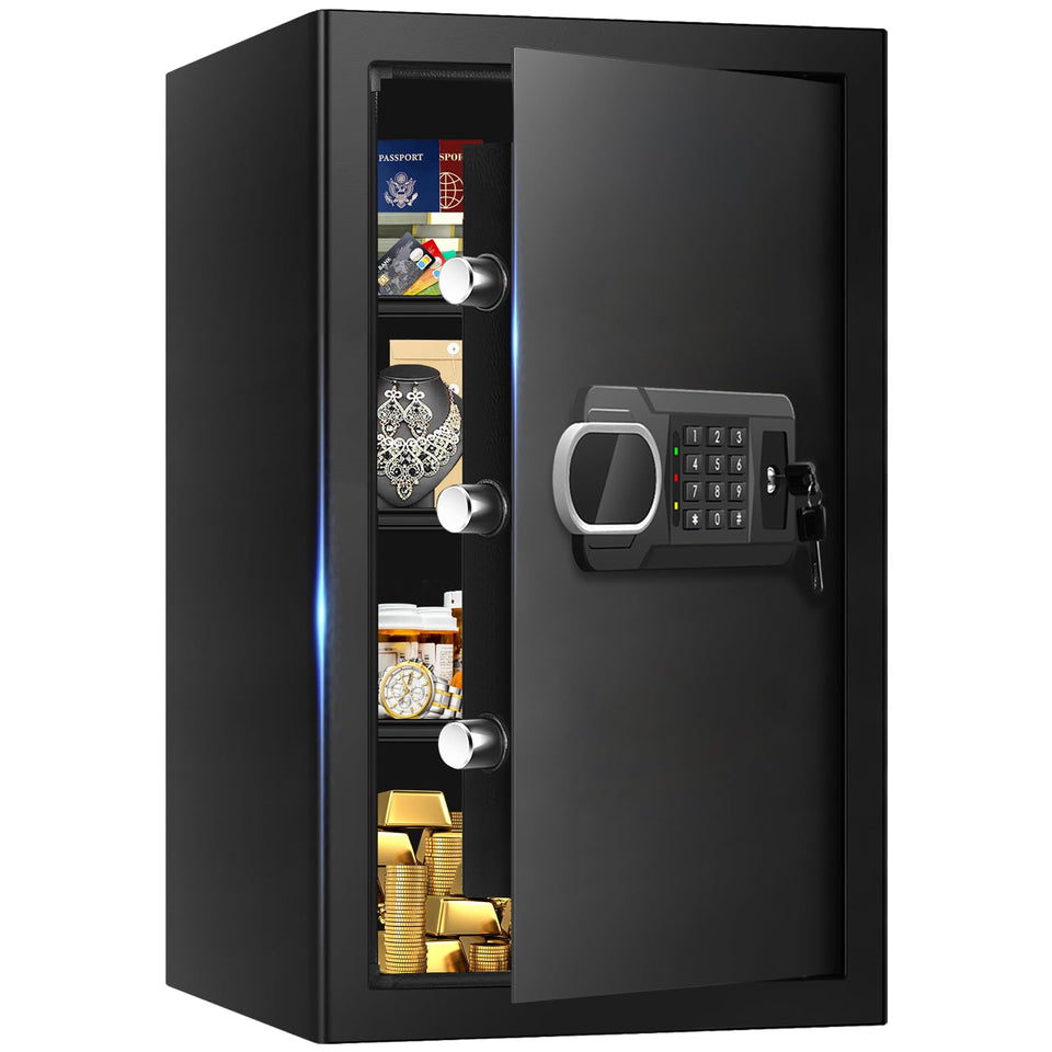 Psisuvry 3.4 CuFt front view showing compact, secure home safe for valuables