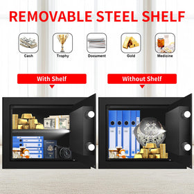 Psisuvry digital safe 1.8 cu ft showcases compact storage capacity.