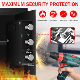 Psisuvry electronic keypad with spare keys enables quick, customizable access.