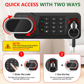 Psisuvry fire safe box anti-theft alarm deters unauthorized access.