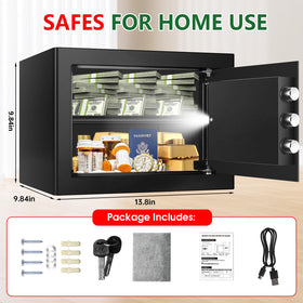 Psisuvry fire safe box removable shelf enables customizable organization of valuables.