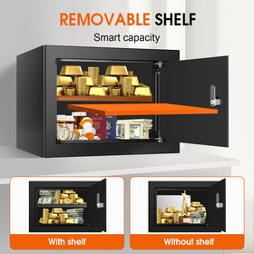 Psisuvry safe box anti-pry hinges prevent side access and tampering.