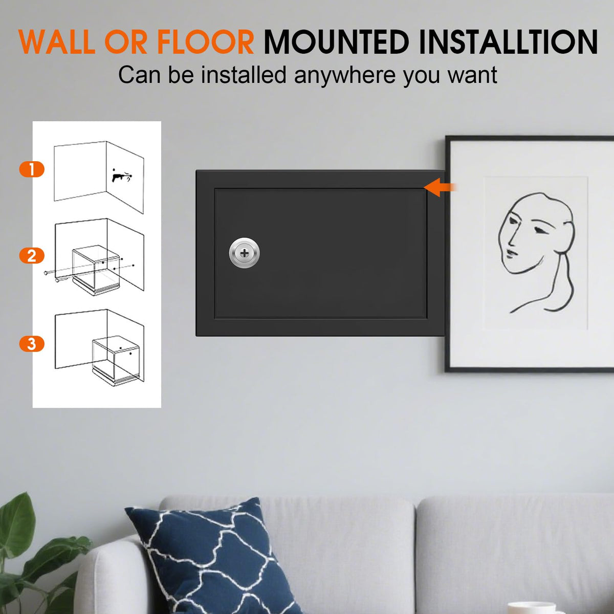 Psisuvry safe box key lock offers simple, battery-free access.
