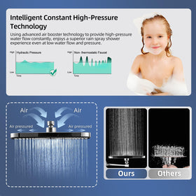 Psylc 70-inch hose providing ample reach around the shower space.
