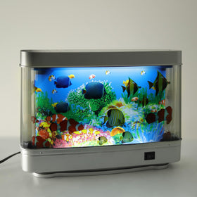 PTAHON artificial tropical fish decorative moving aquarium lamp with lifelike reef scene for calming ambiance