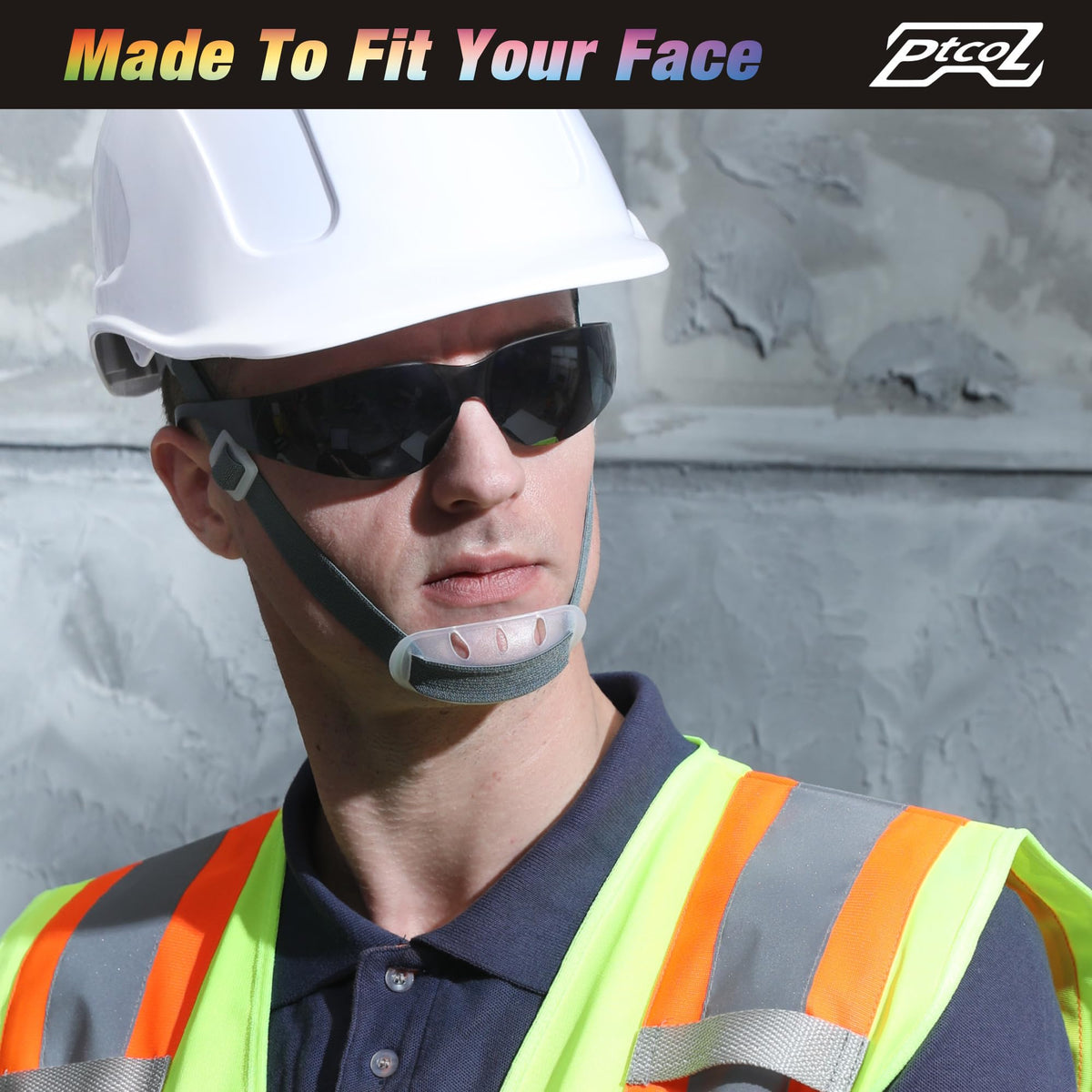 PTCOL safety glasses with impact-scratch resistant lenses for protection.