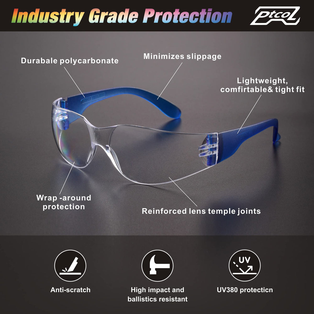 PTCOL lightweight 23g design demonstrates all-day comfort and reduced head fatigue.