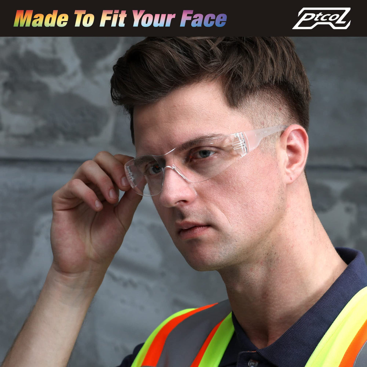 PTCOL glasses with scratch-resistant polycarbonate lenses for clear visibility.