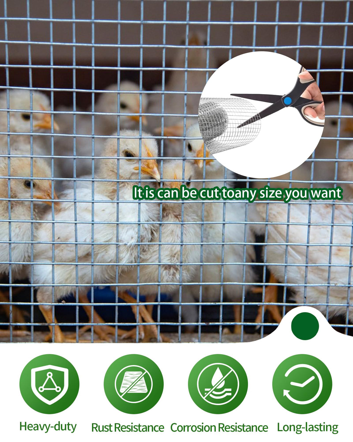 Easy-to-cut 19 gauge wire mesh ideal for custom sizing.
