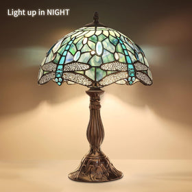 Pterying Tiffany lamp base in resin and aluminum for sturdy support