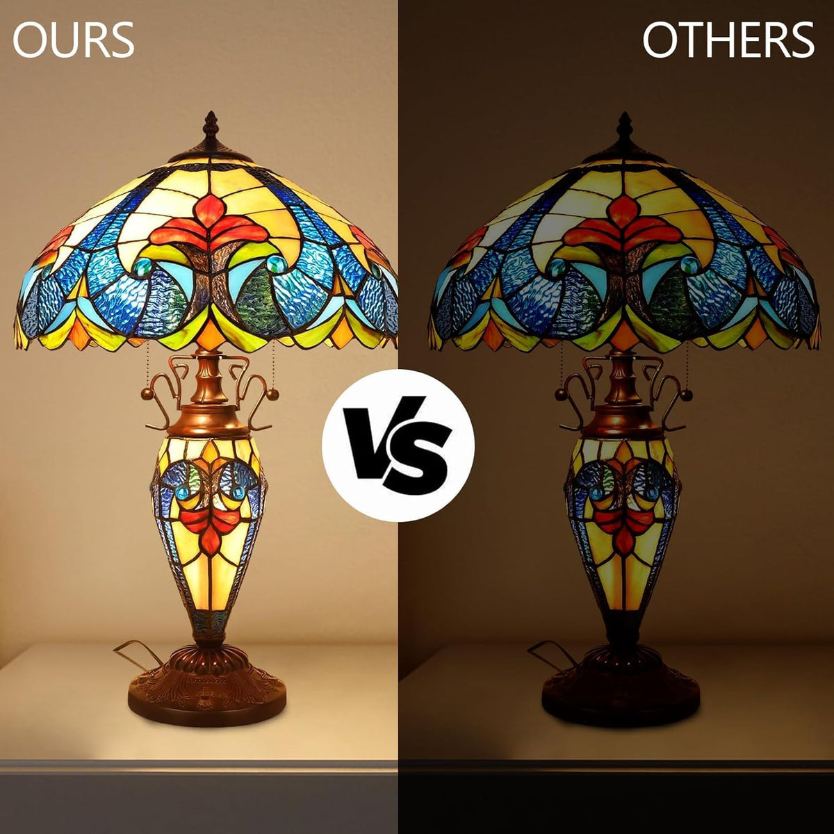 Pterying Tiffany lamp handmade glass shade with vivid color