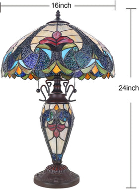 Pterying Tiffany lamp resin-aluminum base feels substantial and durable
