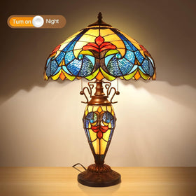 Pterying Tiffany lamp retro pull-switch easy on/off control