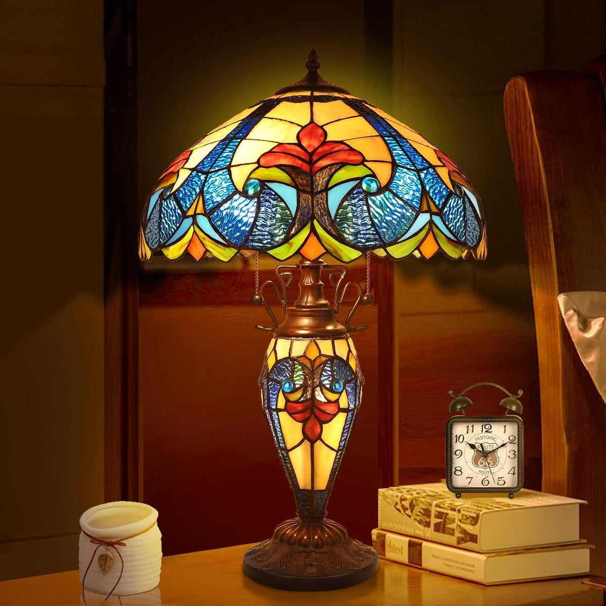 Pterying Tiffany lamp sturdy base for stable placement