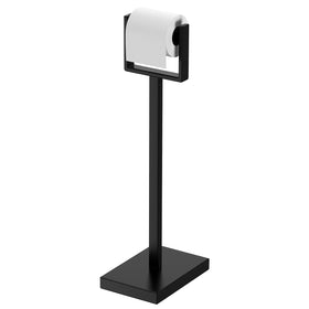 Pucscsrg black toilet paper holder stand with sturdy base for stable bathroom use