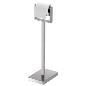 Pucscsrg Nickel Toilet Paper Holder Stand with base for stable, tip-free use.