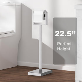 Pucscsrg Nickel Toilet Paper Holder Stand non-slip base protects floors.