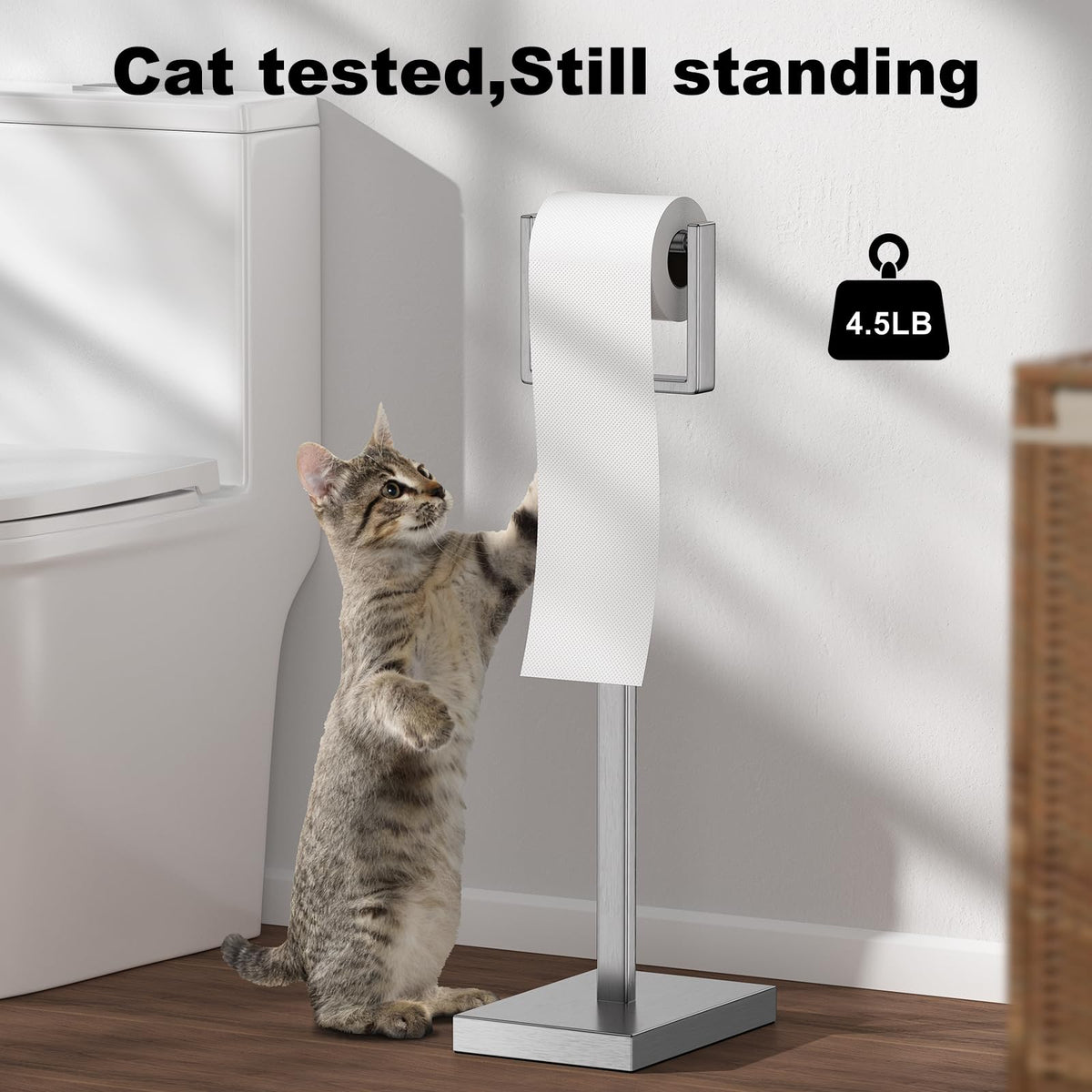 Pucscsrg Nickel Toilet Paper Holder Stand with rustproof finish for longevity.
