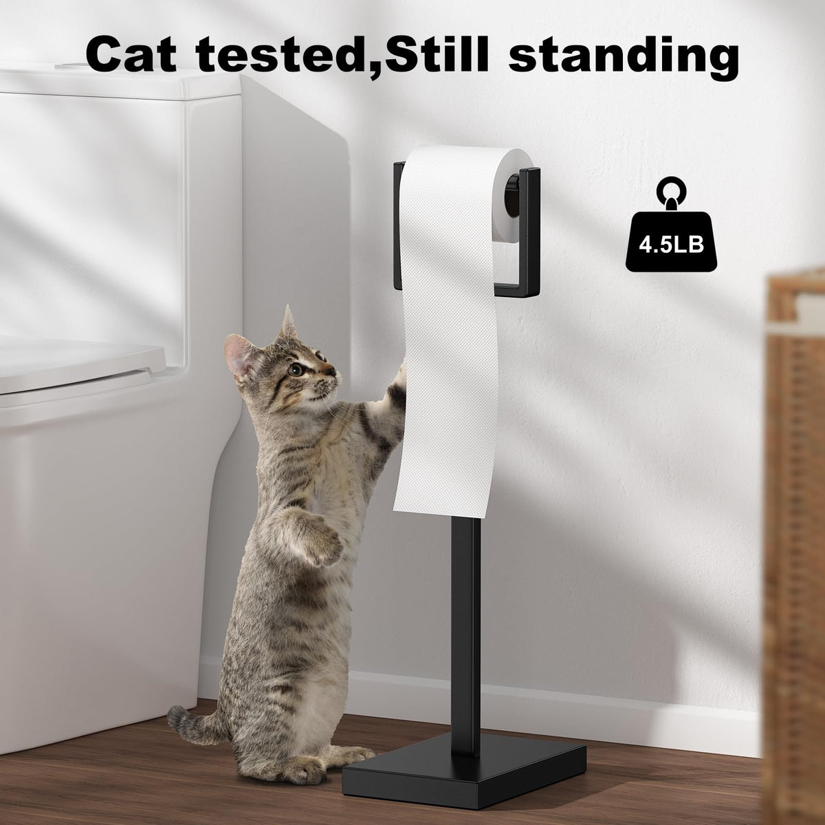 Pucscsrg stainless-steel toilet paper holder offers rustproof durability and easy cleaning