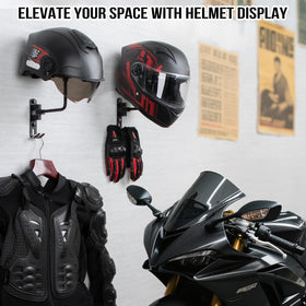 PUERSI helmet holder with 180-degree rotation for flexible, easy access.