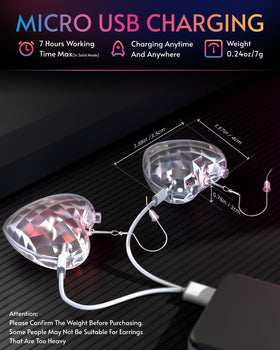 PUFIER LED earrings in 16 modes with RGB glow for party vibes