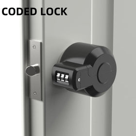 PUGED easy-install over door knob for fast, portable security.