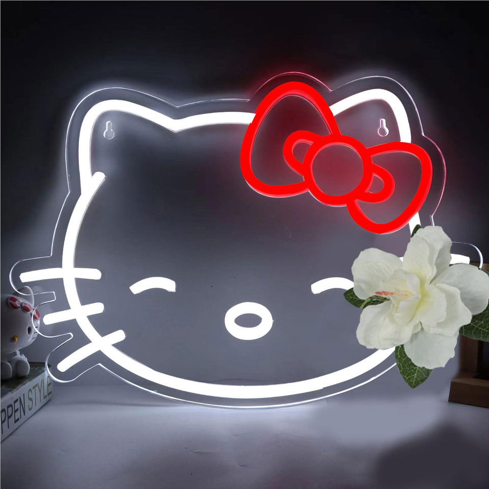 Pugna cat neon sign wall decor bright LED glow for stylish spaces