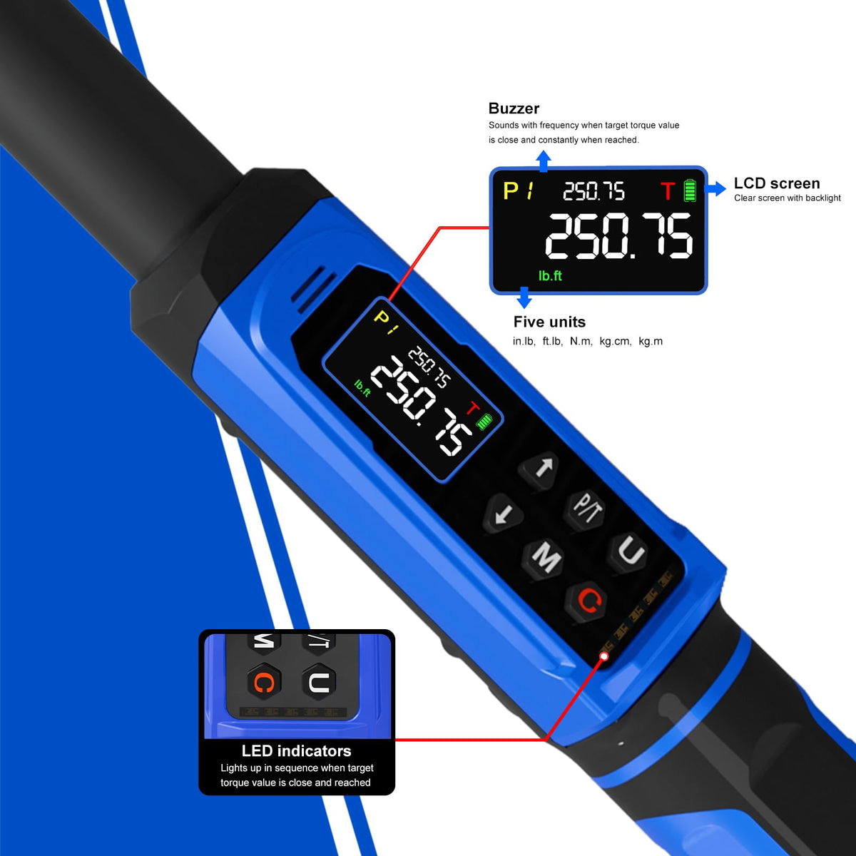 PUIBERS electronic wrench offers data logging and memory for quick reference.