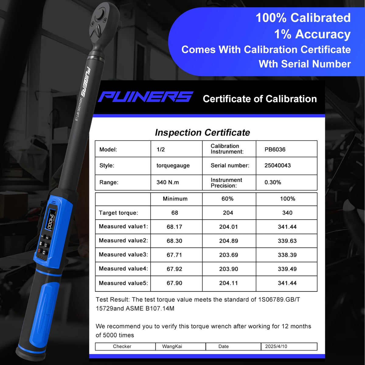 PUIBERS memory-storage stores multiple torque values for rapid workflow.