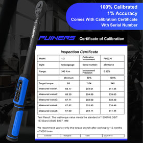 PUIBERS memory-storage stores multiple torque values for rapid workflow.