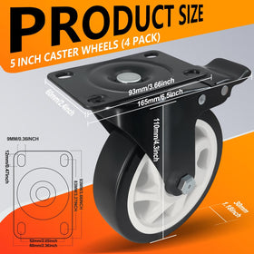 PUIPUM dual locking brakes ensure wheel and swivel lock for safety.