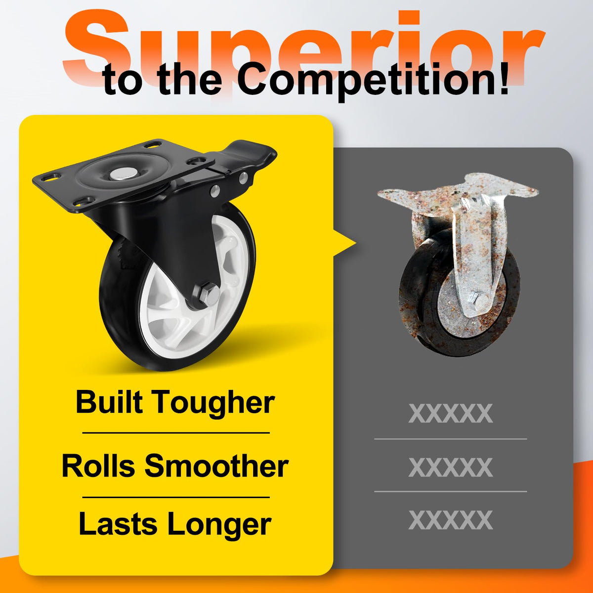 PUIPUM swivel top plate enables effortless 360-degree maneuverability.