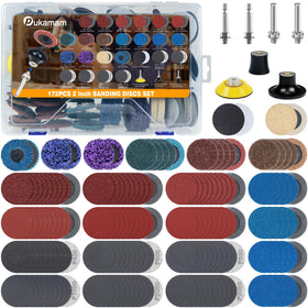 Pukamam 172pcs 2-inch sanding discs with quick-change system for fast swaps