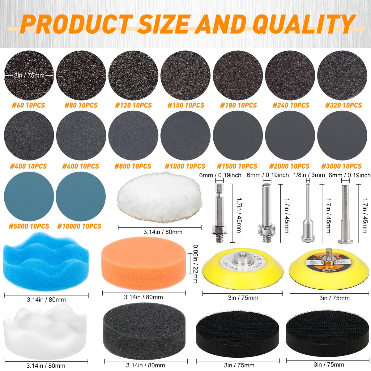 Pukamam 60–10000 grit range enables fine finishing on multiple surfaces.