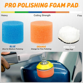 Pukamam foam sponge pads and drill shanks included.