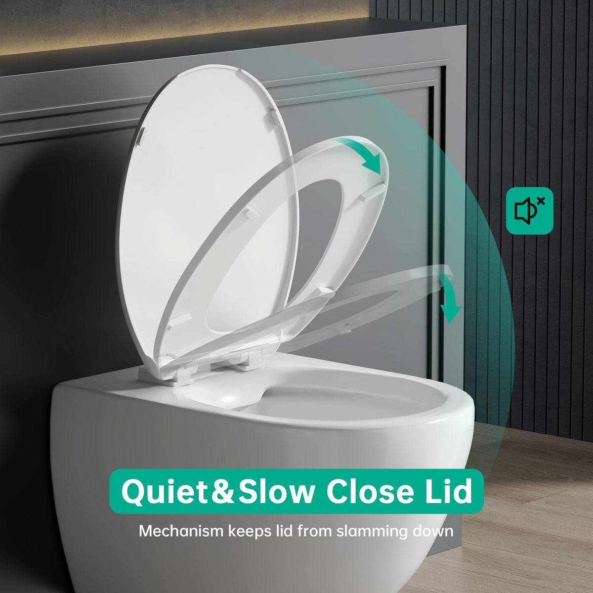 Easy-install 3-minute setup of PUKANIUM round toilet seat