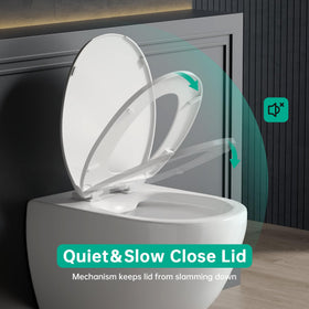 Easy-install 3-minute setup of PUKANIUM round toilet seat