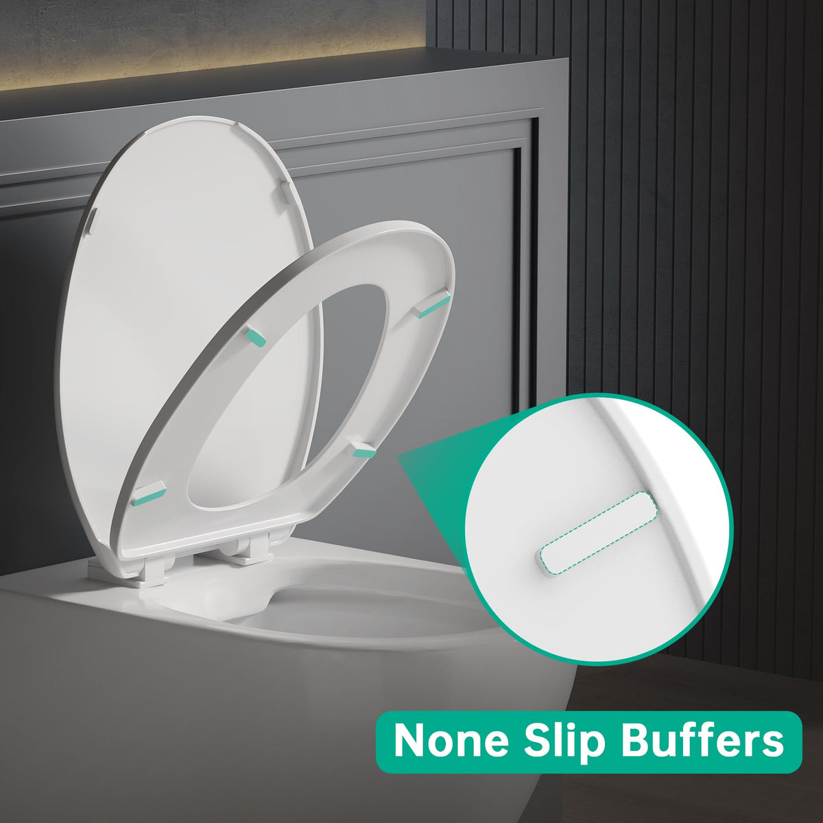 Family-friendly use with PUKANIUM toilet seat in a busy bathroom