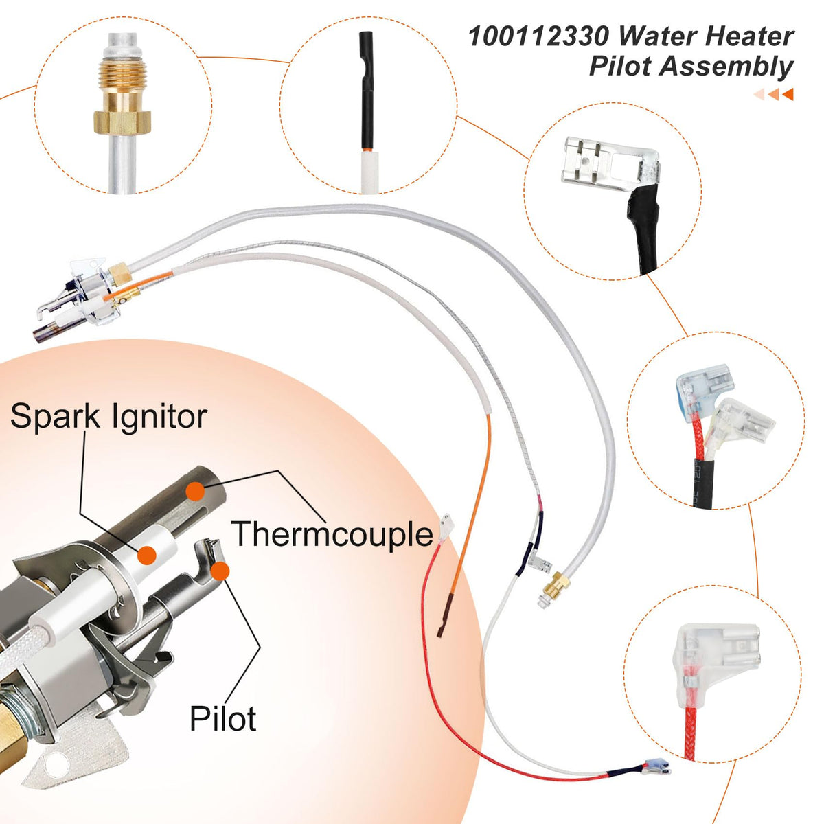 Pulaim thermopile replacement 9007876 supports reliable ignition and steady water temperature