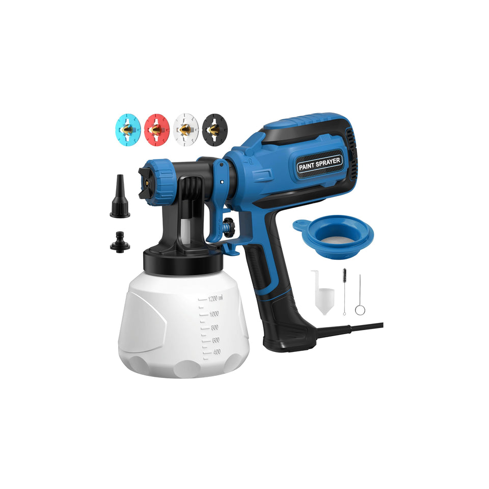 Pulendy paint sprayer assembly with four nozzles enables versatile coatings.