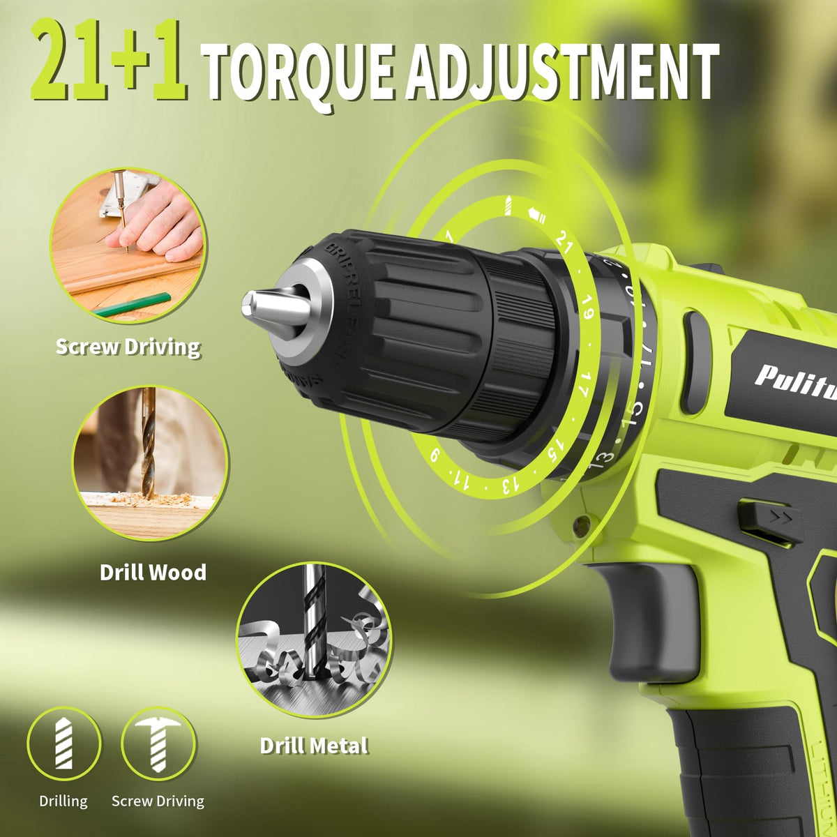PULITUO drill with torque up to 30 N·m for controlled fastening