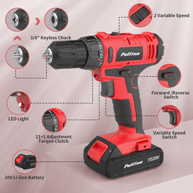PULITUO 3/8-inch keyless chuck, quick bit changes during tasks.