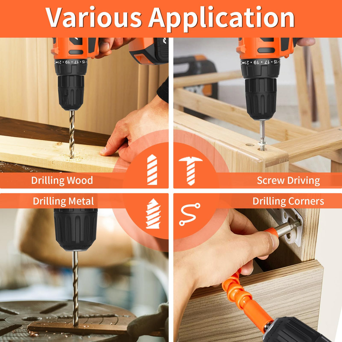 PULITUO ergonomic orange handle provides comfortable grip.