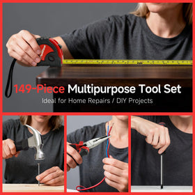 Pulituo tape measure and utility knife for quick measurements.